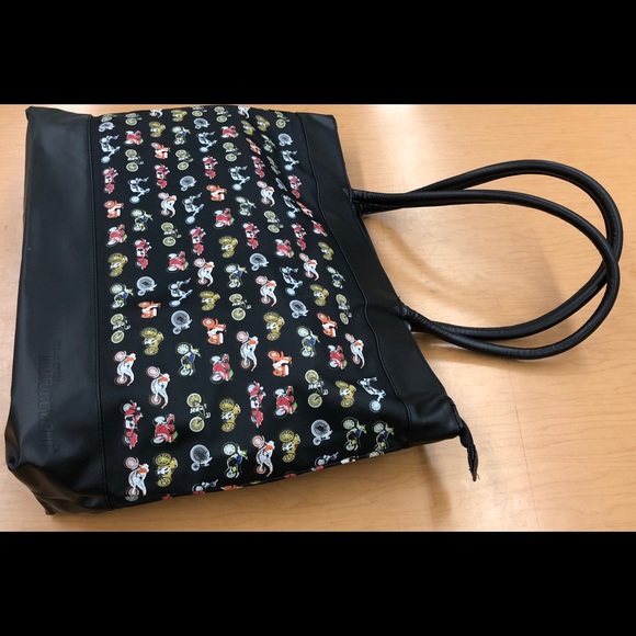 Art of the motorcycle print vinyl tote bag biker - Picture 3 of 4